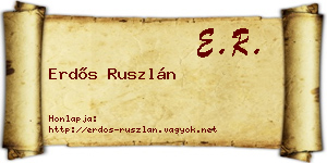 Erdős Ruszlán névjegykártya